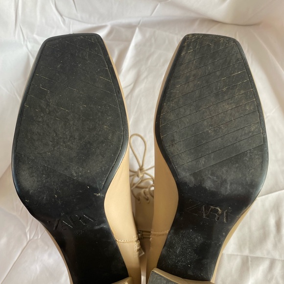 Beige Lace Up Zara Heeled Boots - EU 37 - Picture 4 of 4